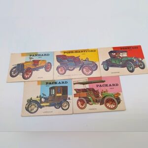 1954 Topps Car Cards 1900s Packard Panhard Pope-Hartford Peerless Set Of 5